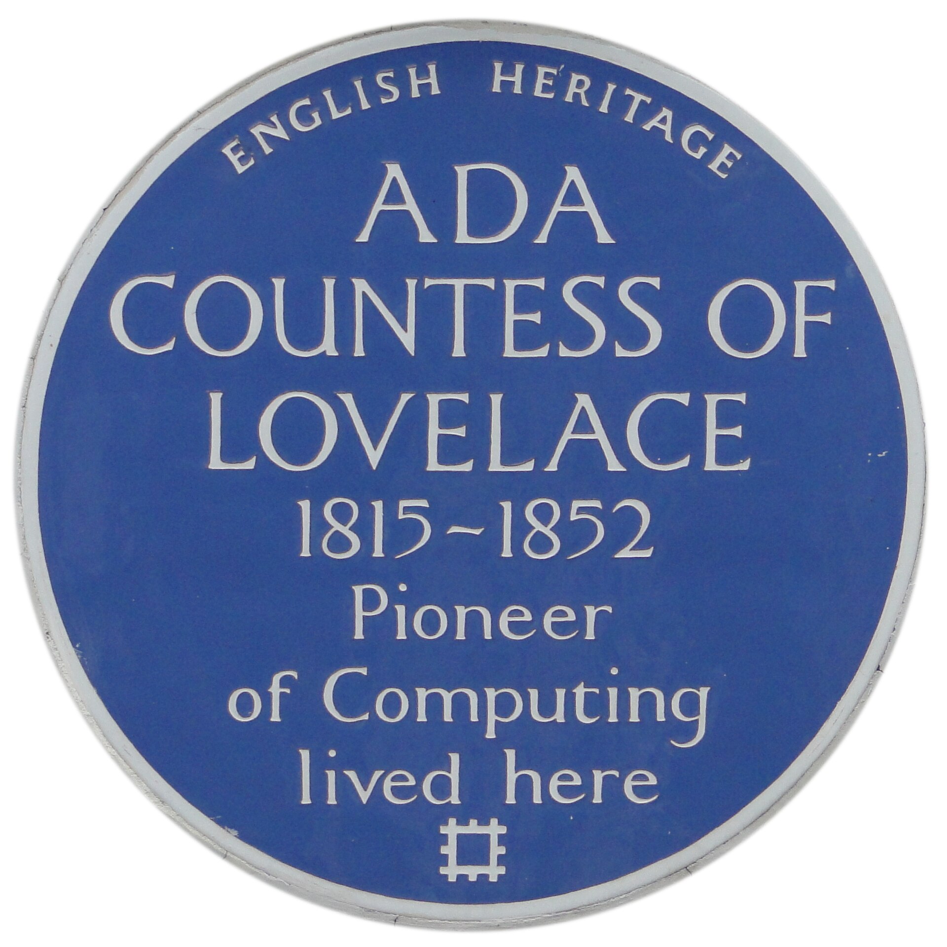 A blue plaque commemorating Ada Lovelace in St James's Square, London. — Egghead06, CC BY-SA 3.0 (Wikimedia Commons)