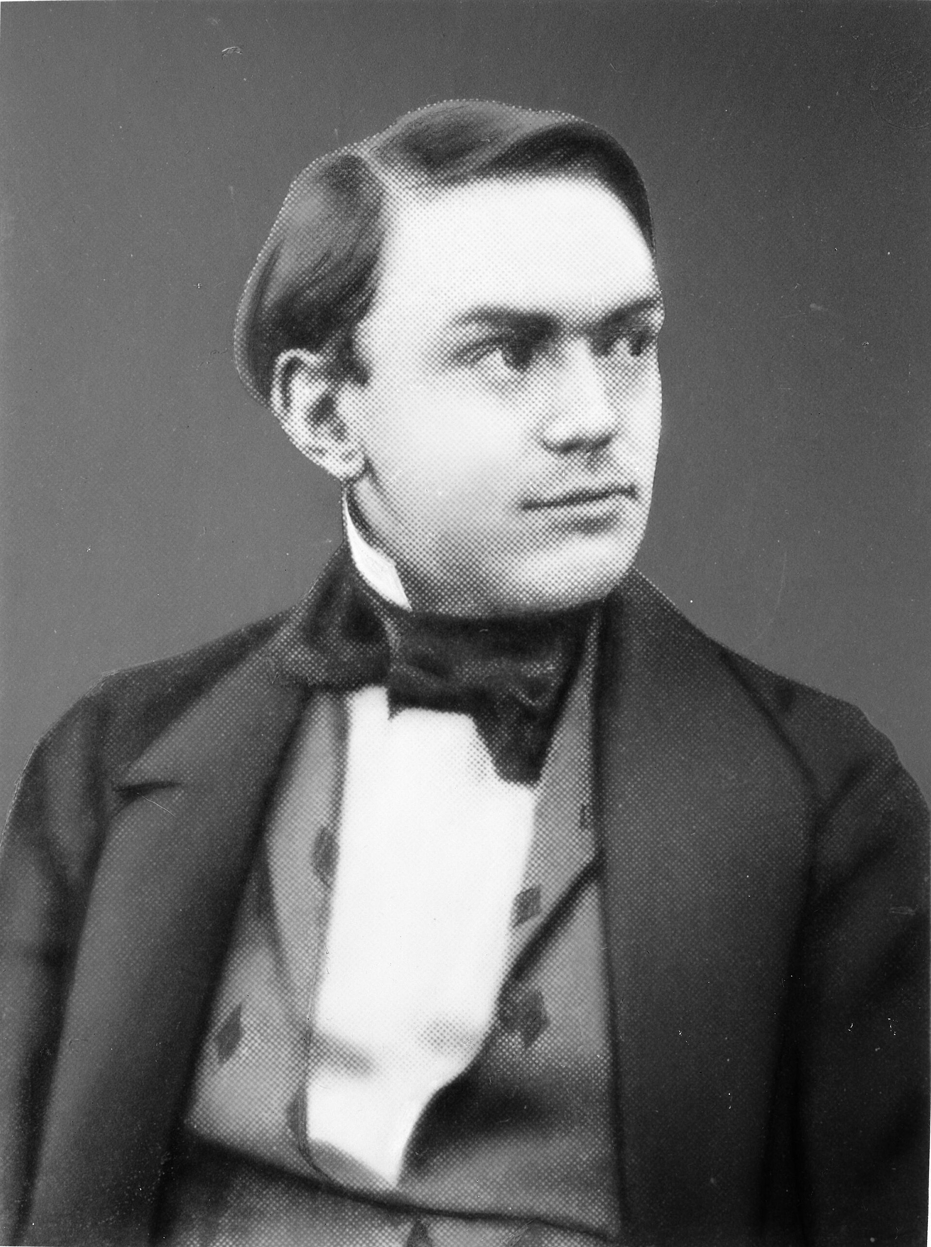 Portrait of Alfred Nobel at the age of thirty.