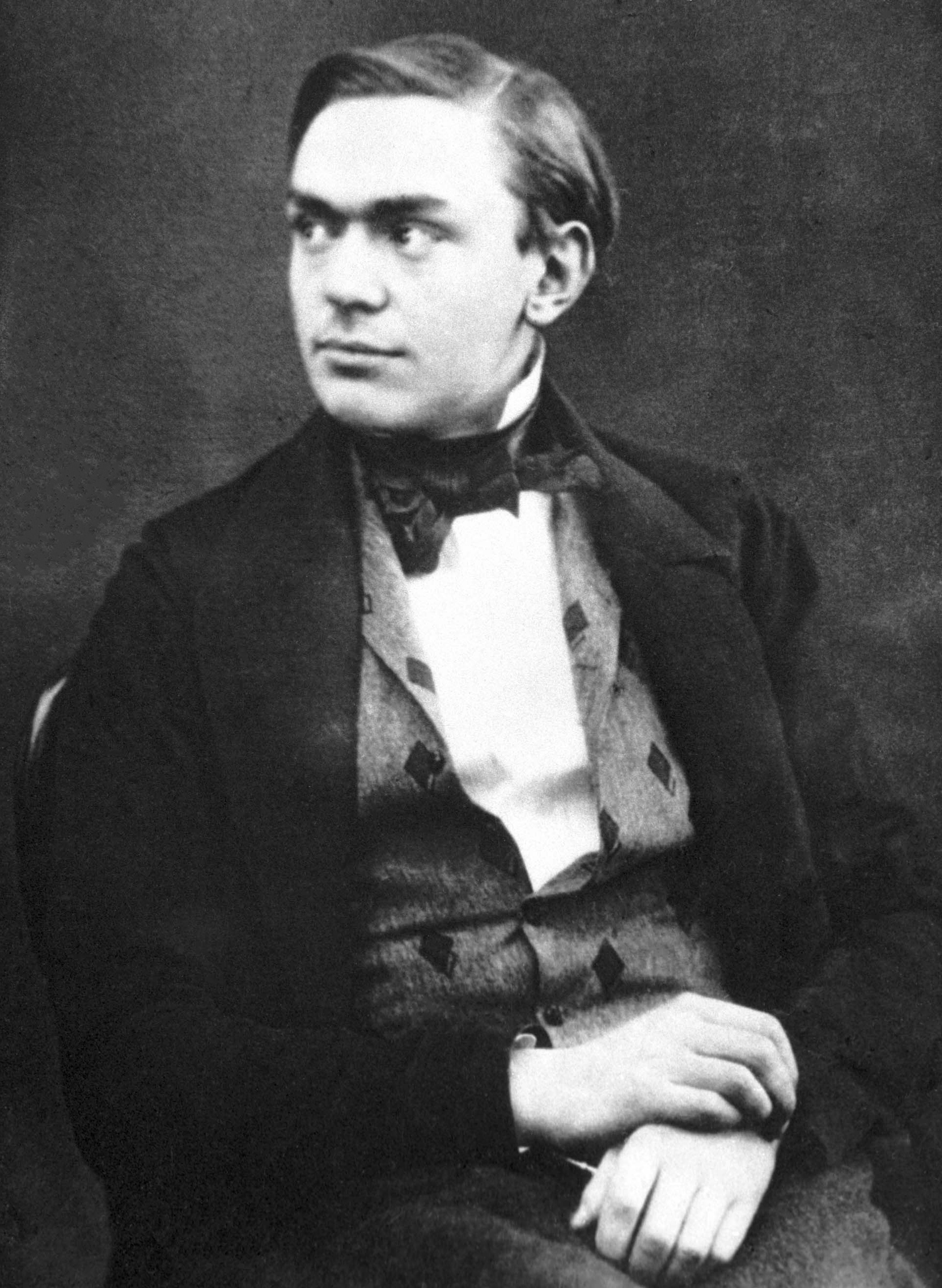 Portrait of Alfred Nobel as a young man.