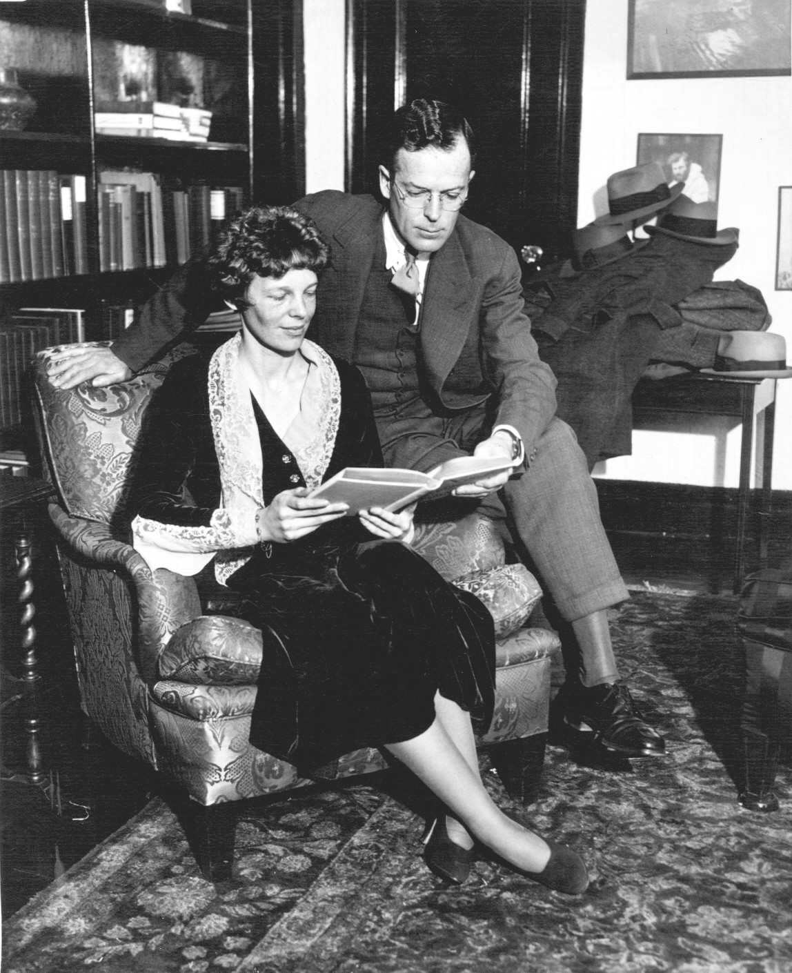 Amelia Earhart with her husband George Putnam in 1931.