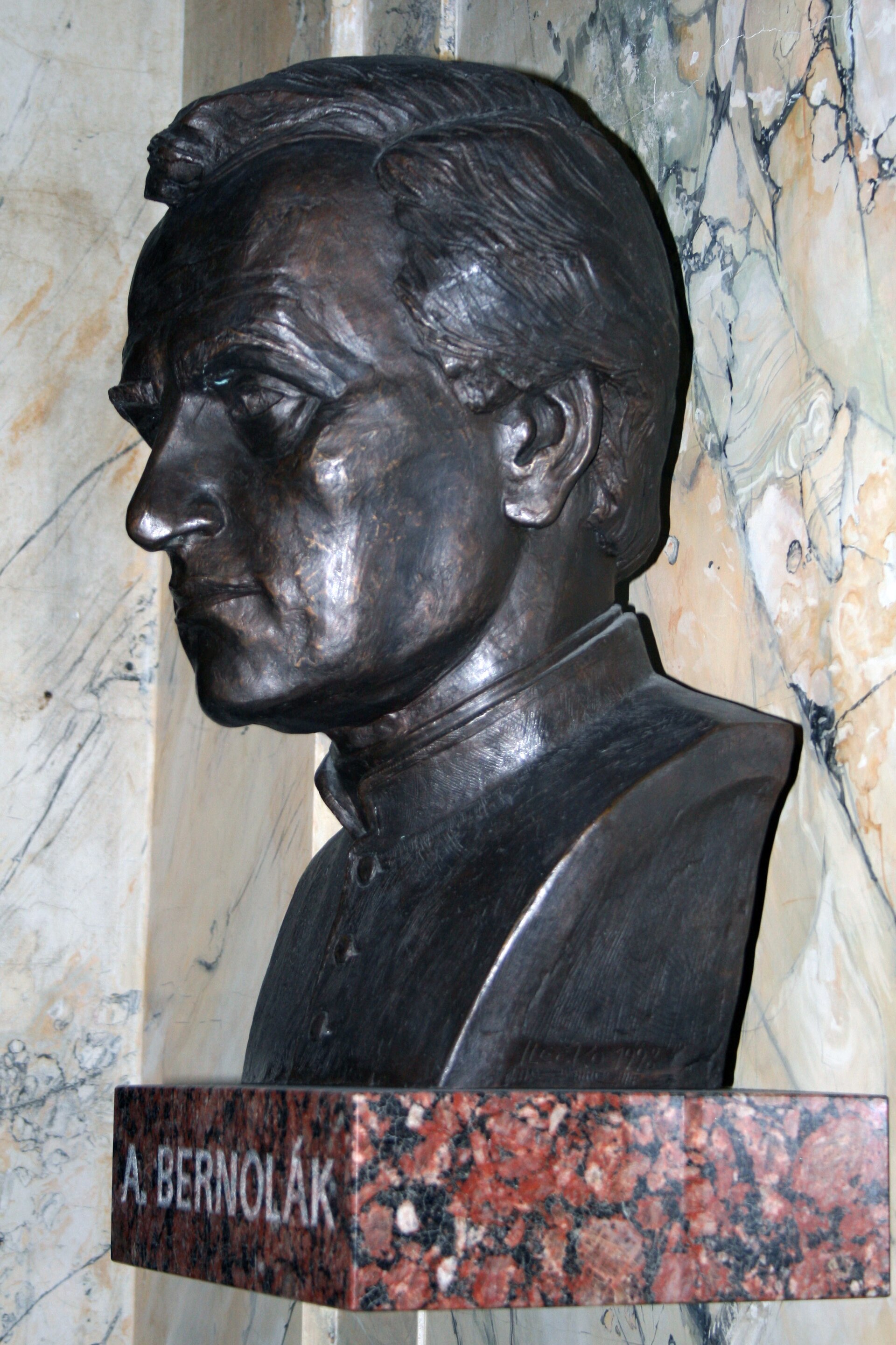 Bust of Anton Bernolák, codifier of the first Slovak literary language.