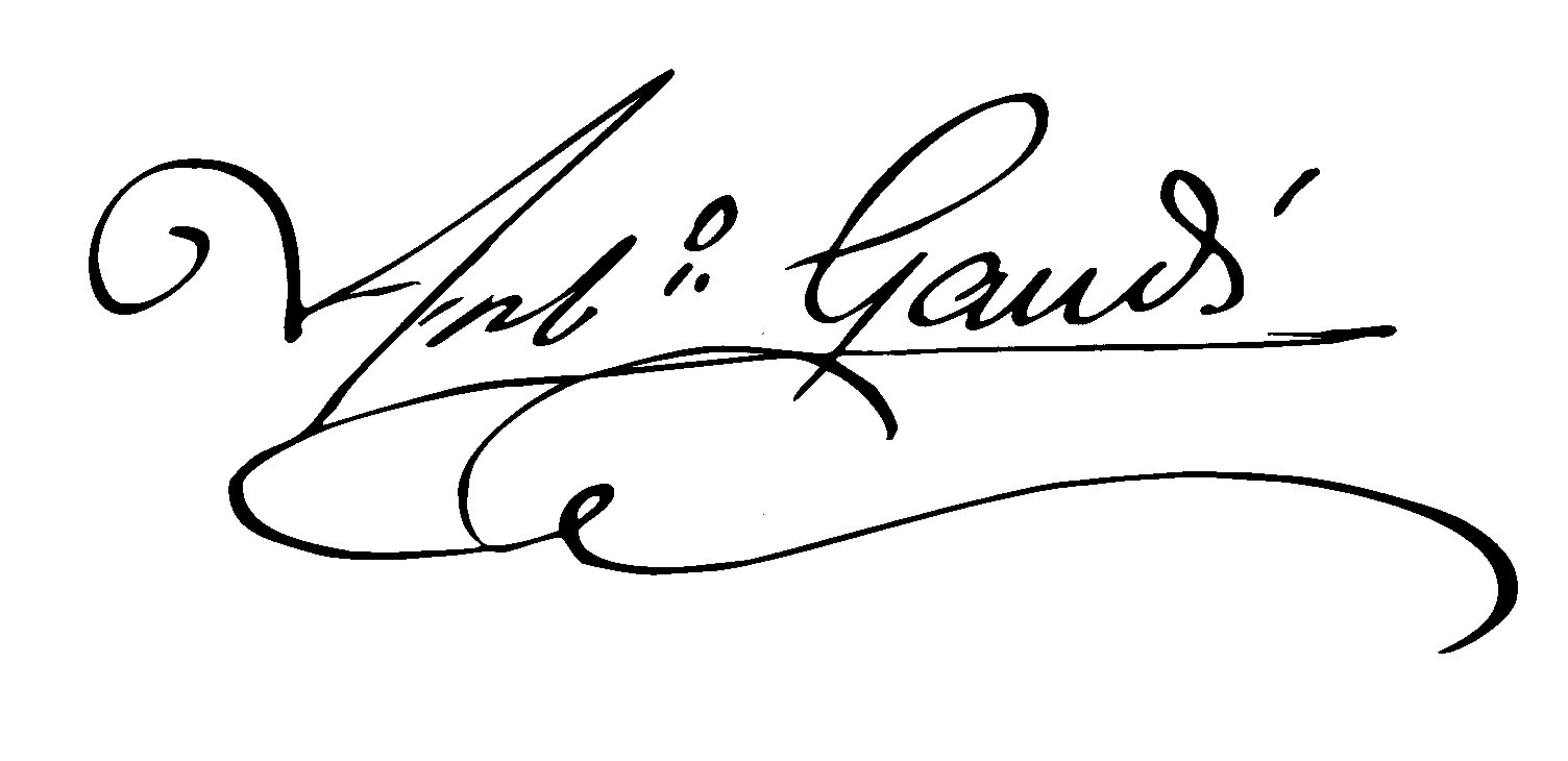The signature of Antoni Gaudí.