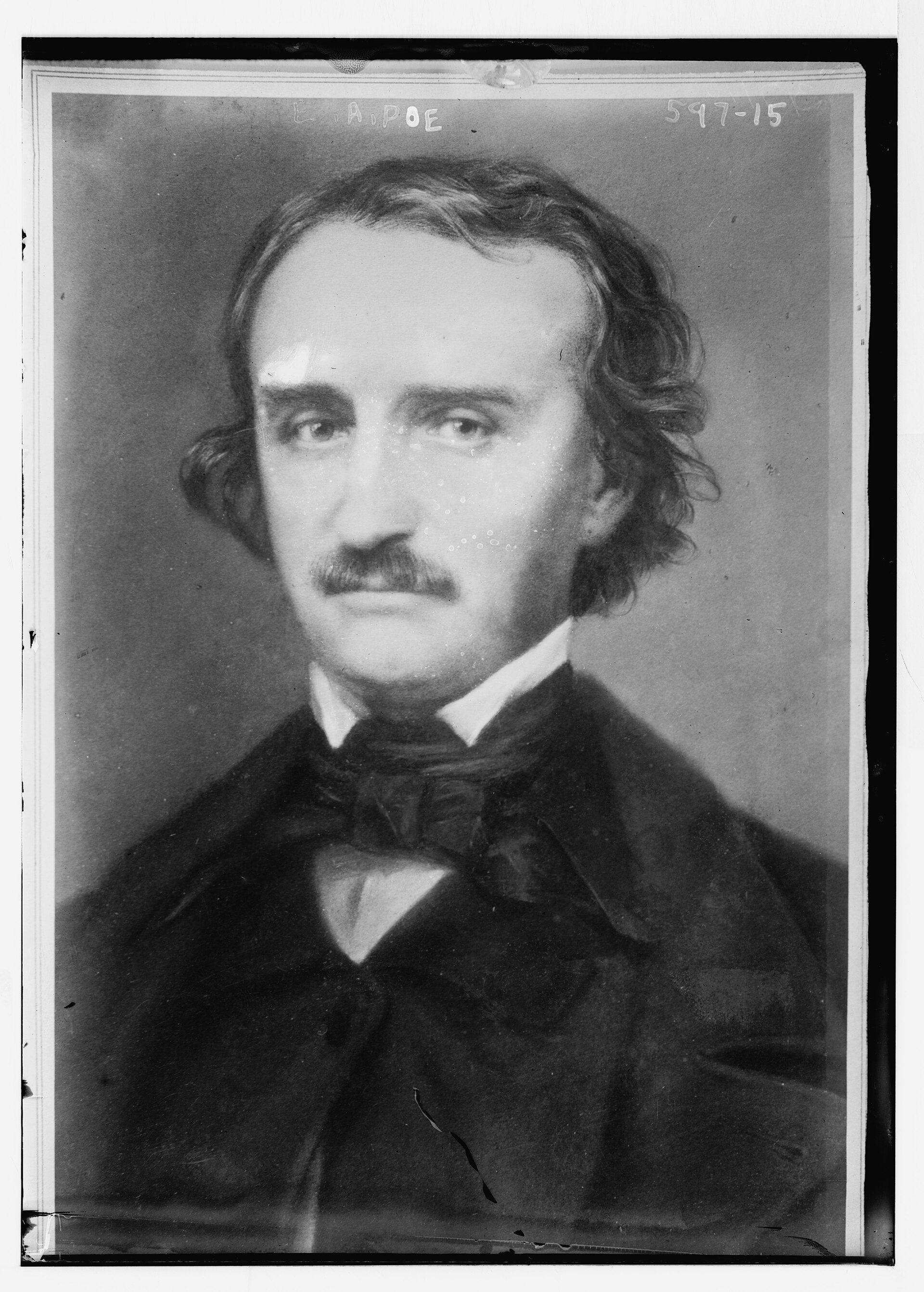 A photographic portrait of the writer Edgar Allan Poe.