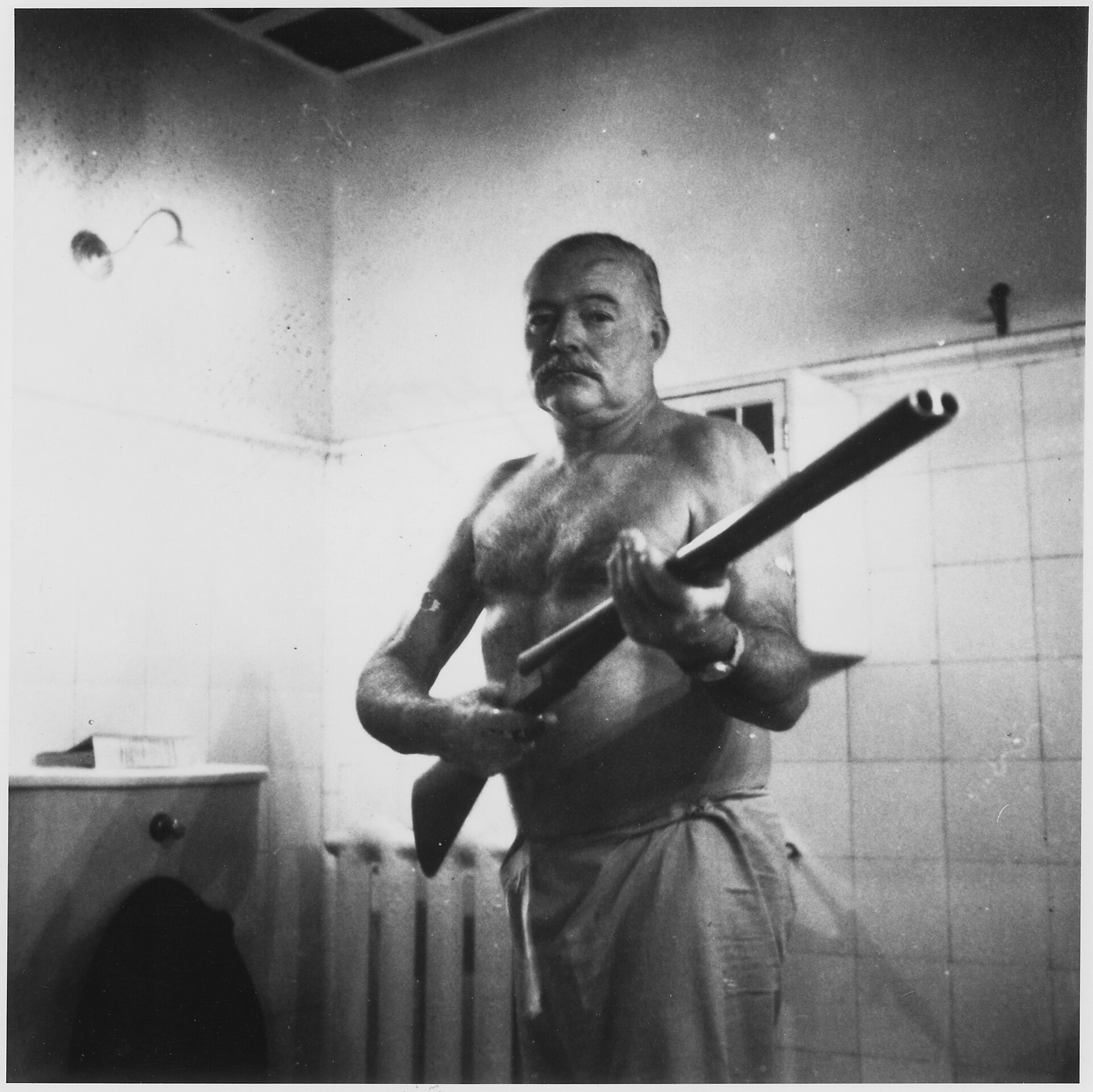 Ernest Hemingway at the Finca Vigía, his home in Cuba.