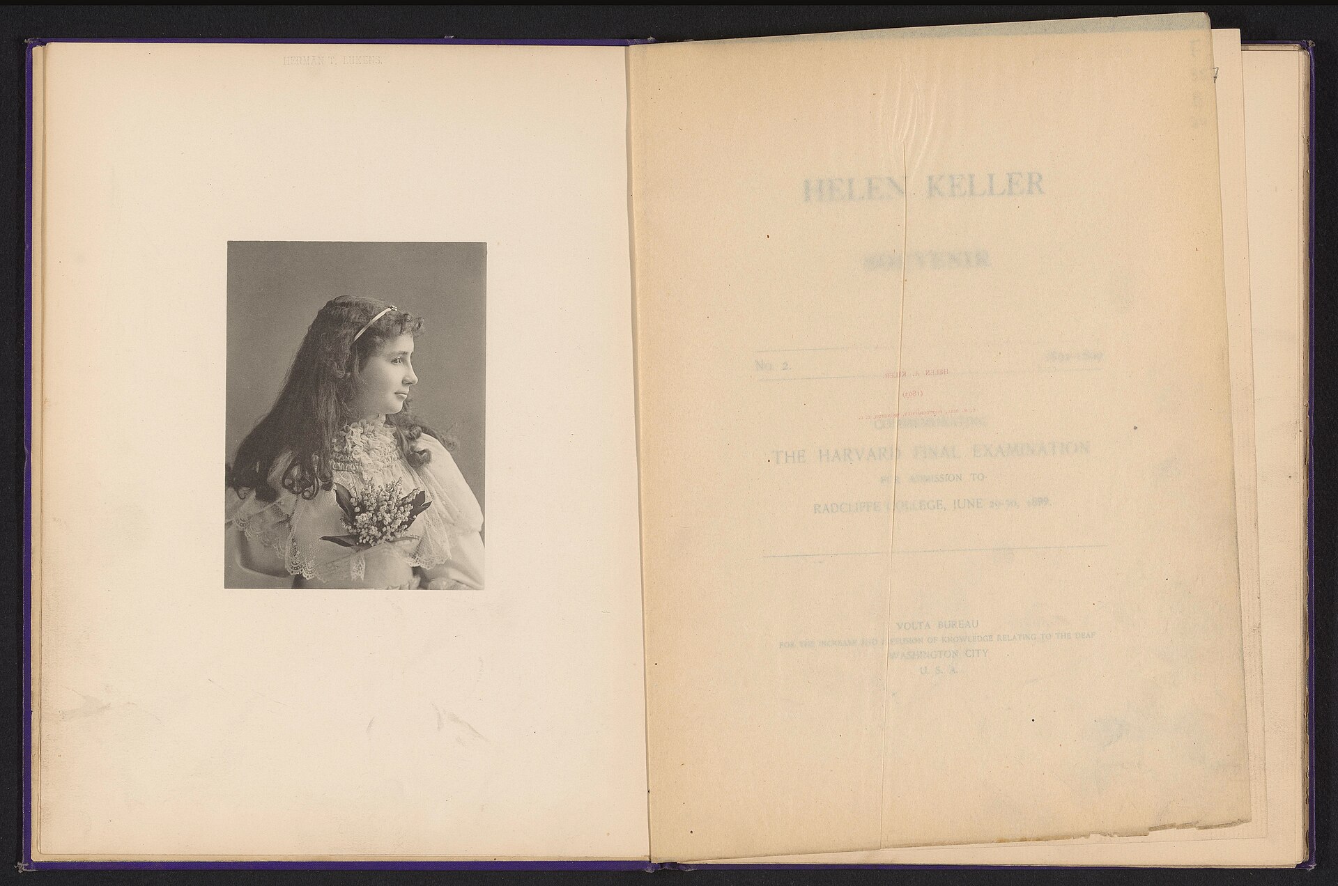 Portrait of Helen Keller photographed in 1893.