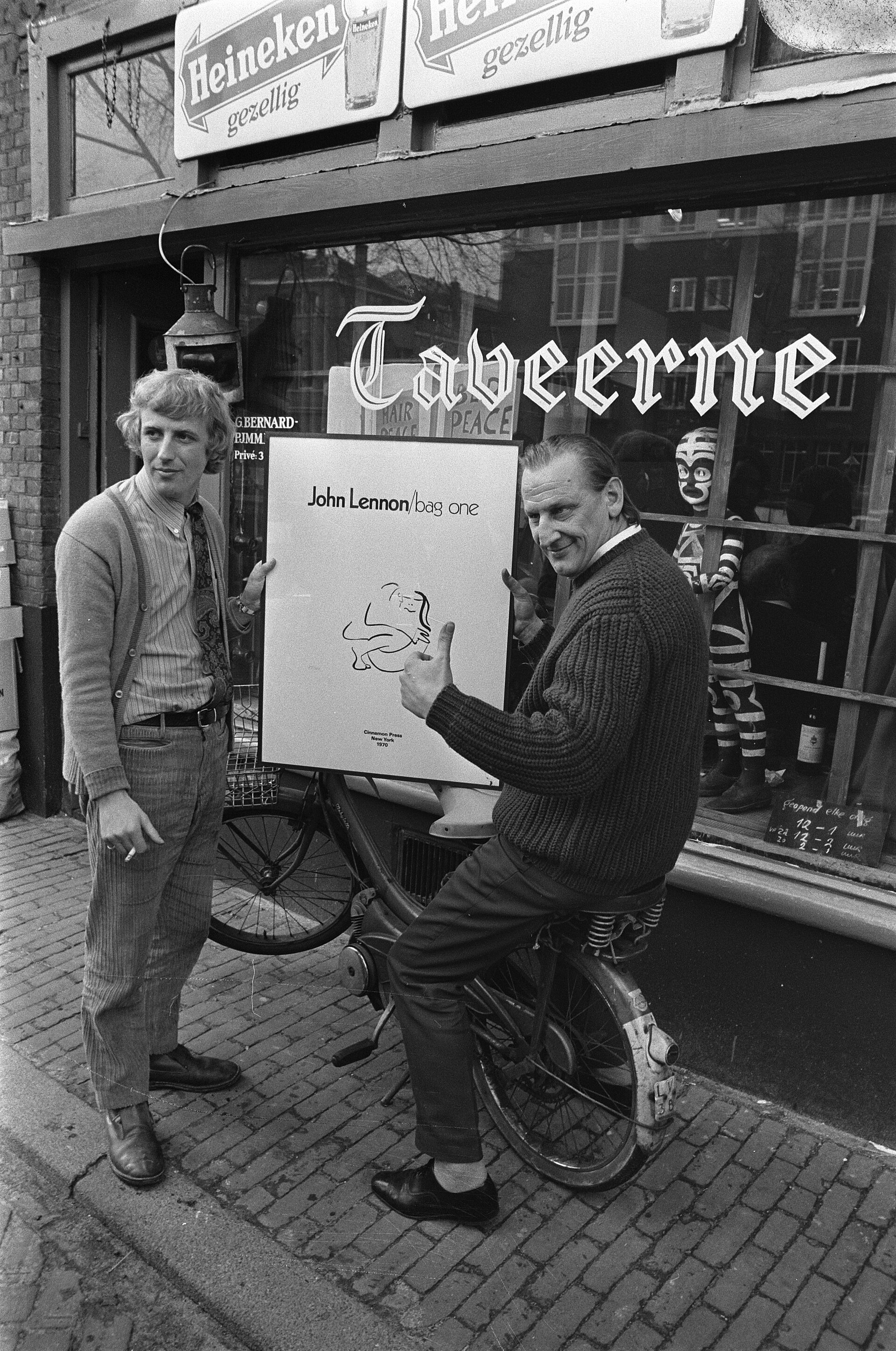 An exhibition of John Lennon's lithographs at galleries in Amsterdam in 1970.