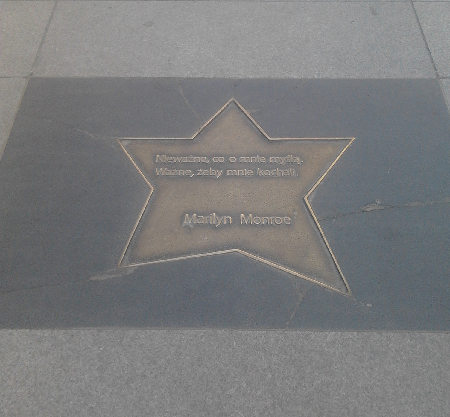 A star honouring Marilyn Monroe on the Alley of Stars in Warsaw.
