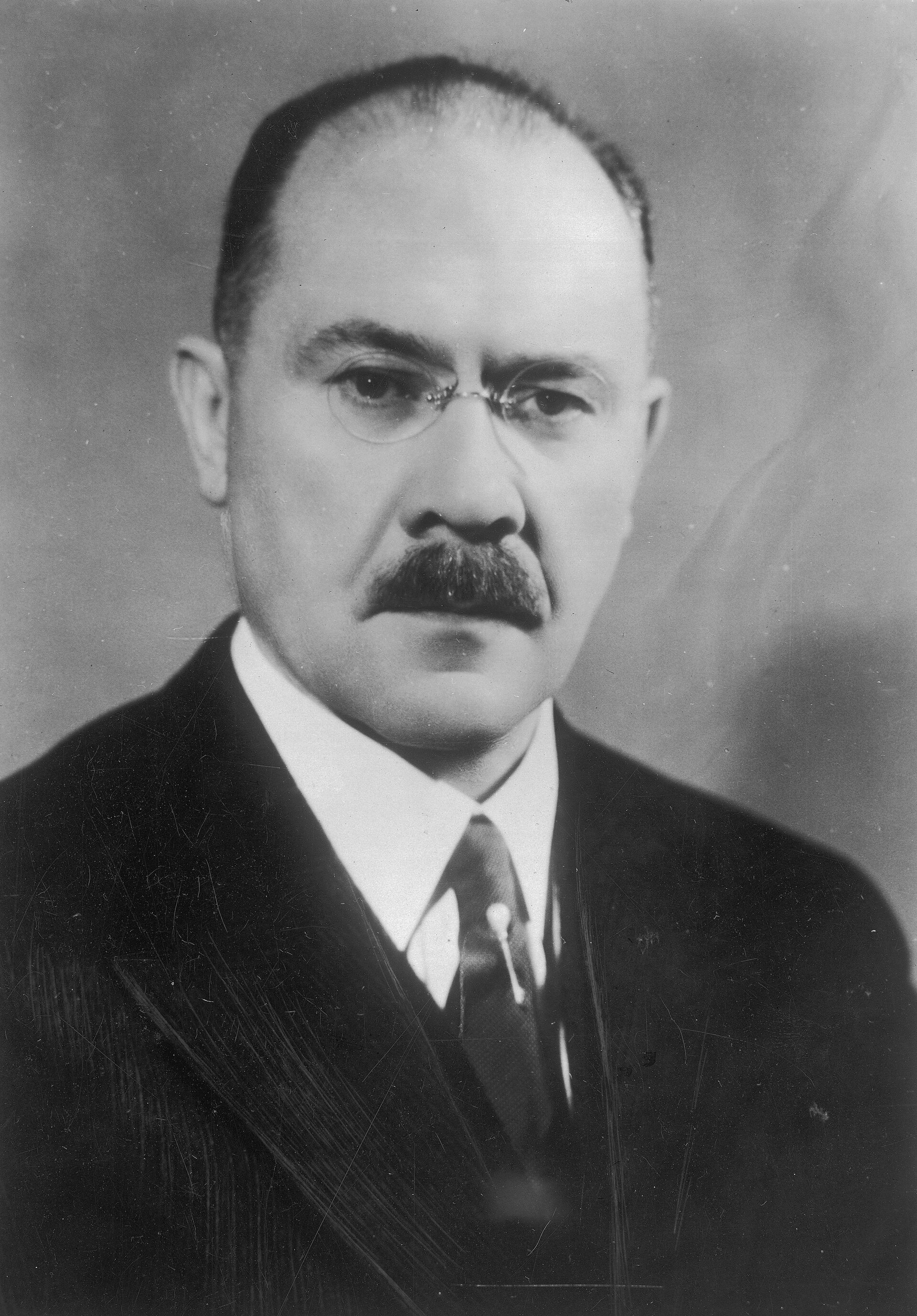 A 1935 portrait photograph of Prime Minister Milan Hodža.