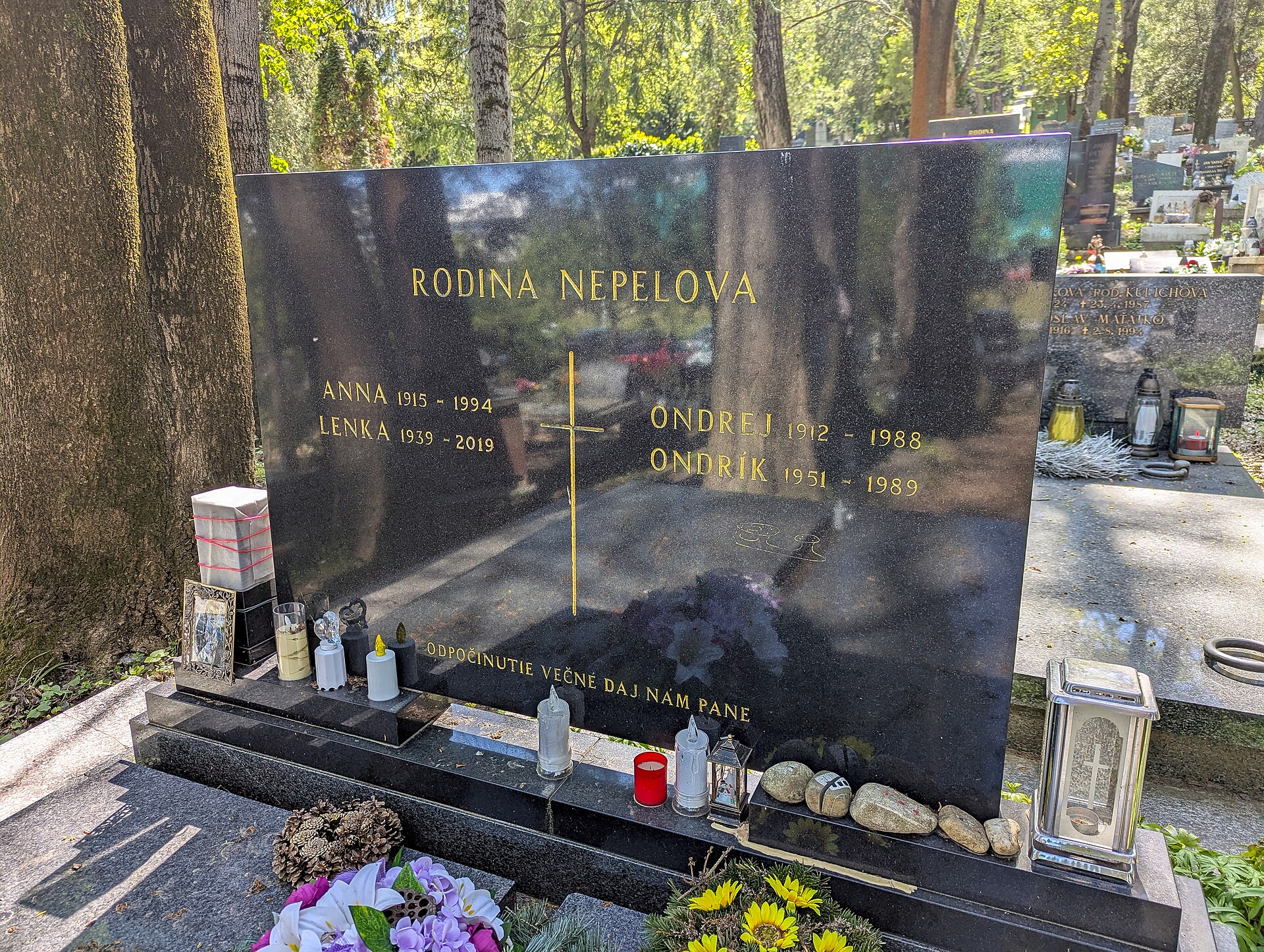The gravestone of Ondrej Nepela.
