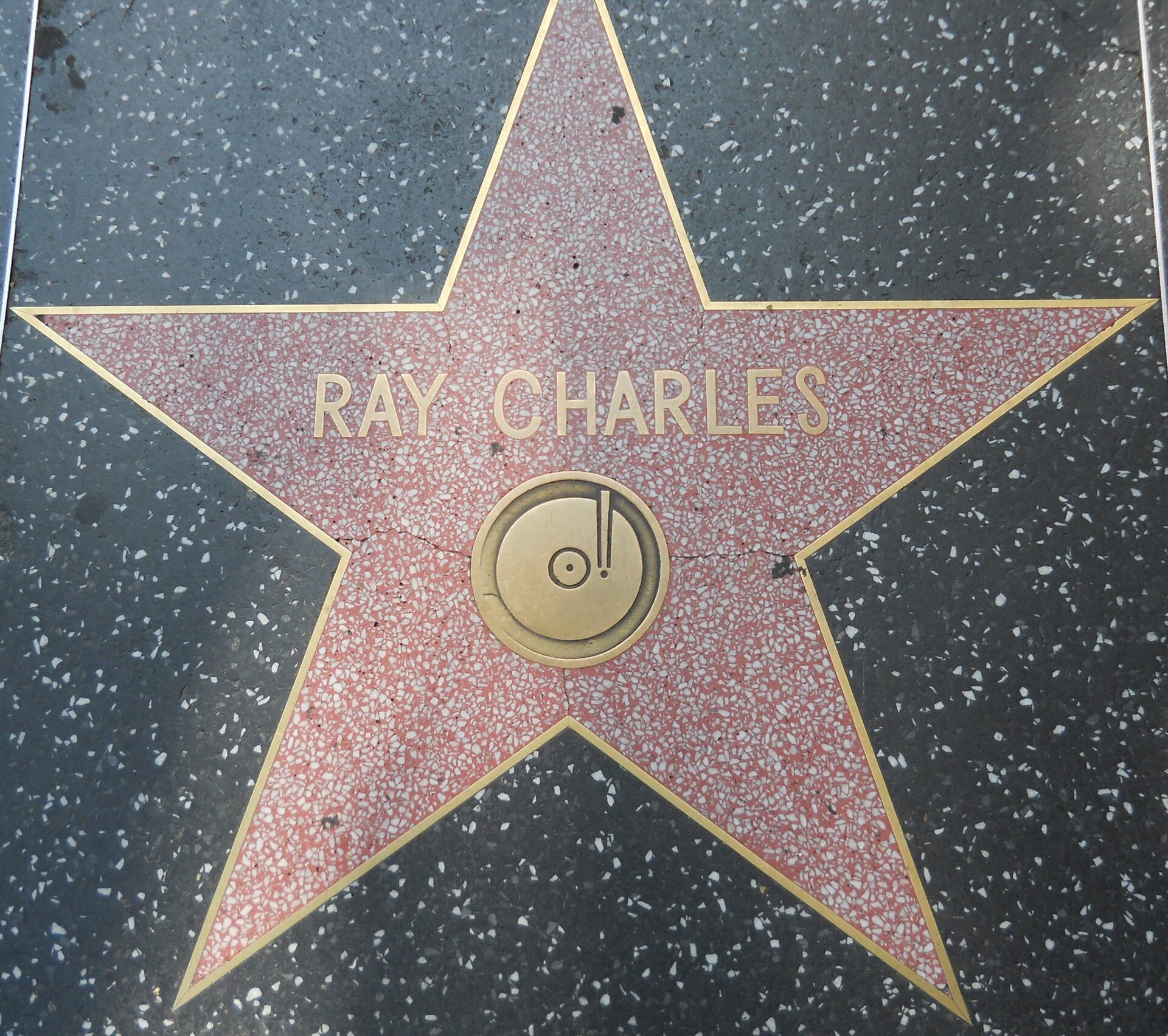 The star of Ray Charles on the Hollywood Walk of Fame.