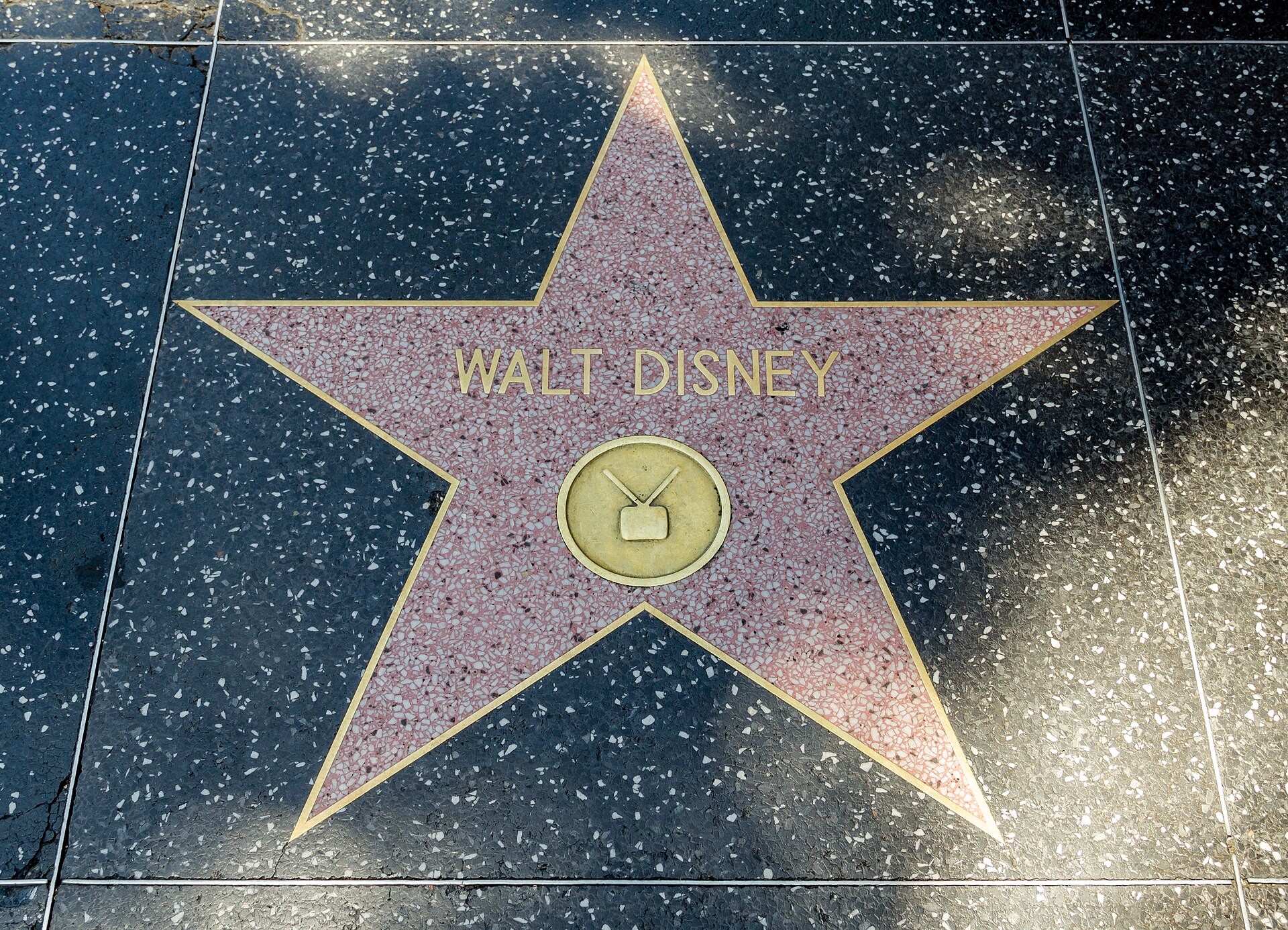 Walt Disney's star on the Hollywood Walk of Fame in Los Angeles. — Dietmar Rabich, CC BY-SA 4.0 (Wikimedia Commons)