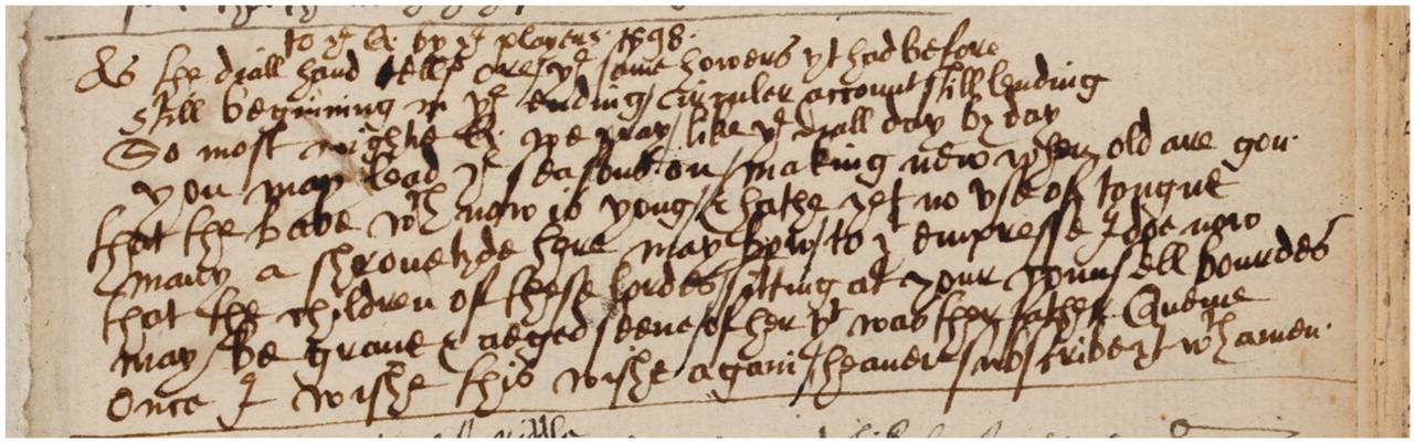 Manuscript from around 1599 of a poem attributed to William Shakespeare.